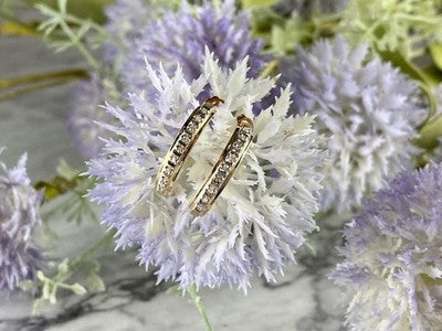 14K Yellow Gold Diamonds Earrings
