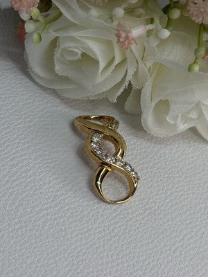 925 Sterling Silver Gold Plated CZ Pendant Length 1.20 Inch