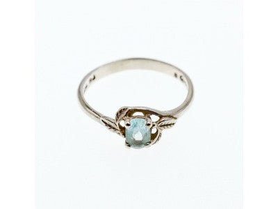 925 Sterling Silver Blue Topaz Ring Size 9