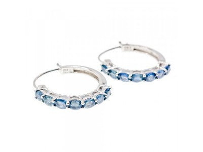 925 Sterling Silver Aquamarine Earrings