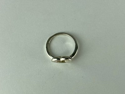 925 Sterling Silver Malachite Insert "Heart" Ring Size 6.5