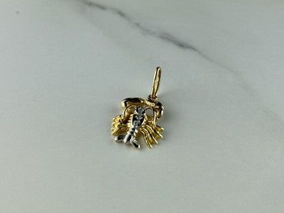 14K Yellow & White Gold Cancer Pendant