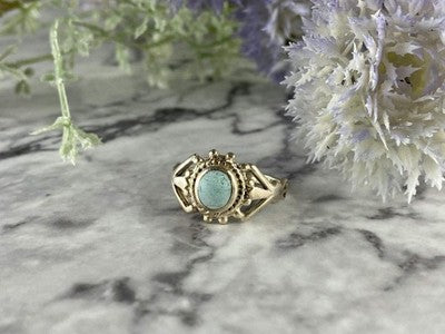 925 Sterling Silver Turquoise Ring Size 9.5