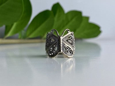925 Sterling Silver CZ "Butterfly" Ring Size 7