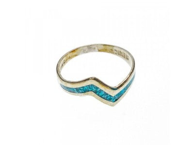 Vintage 925 Sterling Silver Malachite Mosaic Ring Size 6
