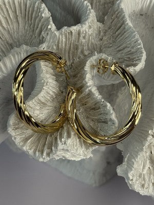 Gold Plated Earrings Length 1.25 Inch