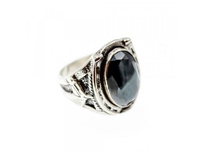 925 Sterling Silver Hematite Ring Size 8