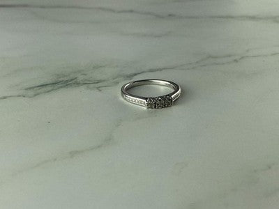 925 Sterling Silver White Topaz Ring Size 6.5