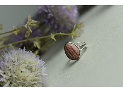 925 Sterling Silver Rhodochrosite Ring Size 7