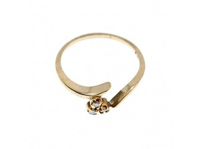 14K Yellow Gold Diamonds Ring Size 6.75