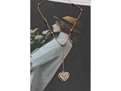 10K Yellow Gold Diamonds Heart Necklace