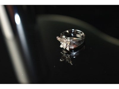925 Sterling Silver CZ "Butterfly" Ring Size 9