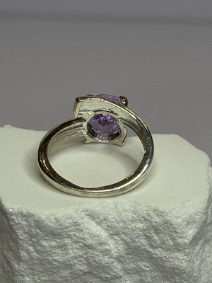 925 Sterling Silver Amethyst Ring Size 7.5