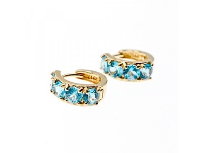 14K Yellow Gold Topaz Earrings