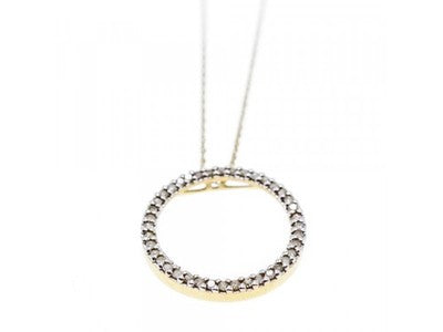 14K Yellow Gold Diamonds Chain With Pendant
