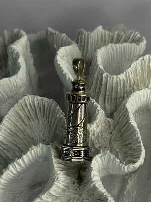 925 Sterling Silver Cape Hatteras Outer Banks Lighthouse Pendant Length 1.87 Inc