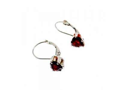 925 Sterling Silver Spessartine "Hearts" Earrings