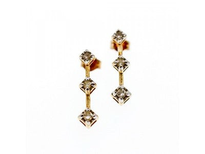 10K Yellow Gold Diamonds Earrings