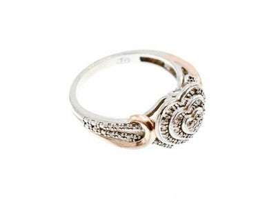 925 Sterling Silver CZ "Heart" Ring Size 7