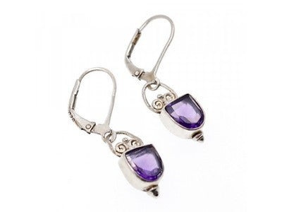 Vintage 925 Sterling Silver Tanzanite Earrings