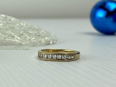925 Sterling Silver Gold Plated CZ Ring Size 7