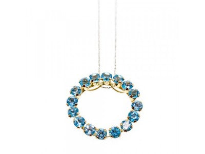 10K Yellow Gold Topaz Chain With Pendant
