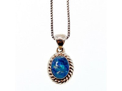 925 Sterling Silver Opal Chain With Pendant