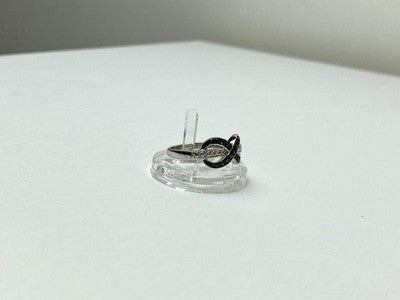 925 White & Blackened Sterling Silver Ring Size 7
