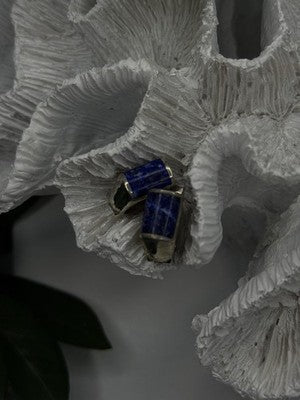 Vintage 925 Sterling Silver Sodalite Earrings
