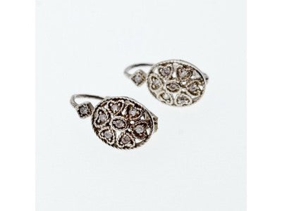 Vintage 925 Sterling Silver CZ Earrings