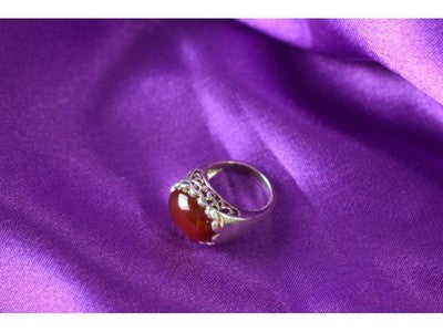 925 Sterling Silver Carnelian Ring Size 6.5