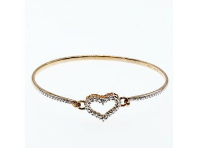 925 Sterling Silver Gold Plated "Heart" Bracelet