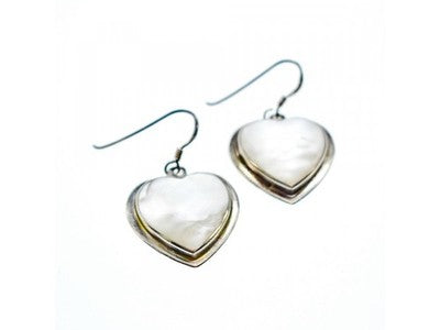 925 Sterling Silver Moonstone "Hearts" Earrings