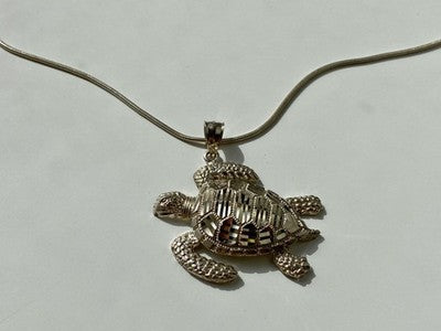 925 Sterling Silver "Turtle" Chain with Pendant Italy