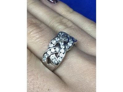 925 Sterling Silver CZ Ring Size 8.5