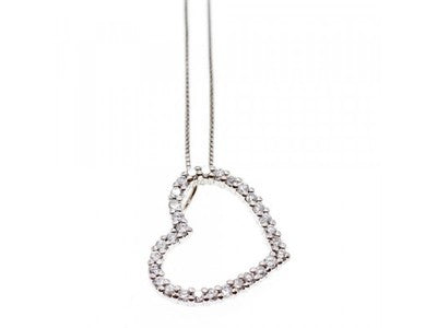 925 Sterling Silver CZ "Heart" Chain with Pendant