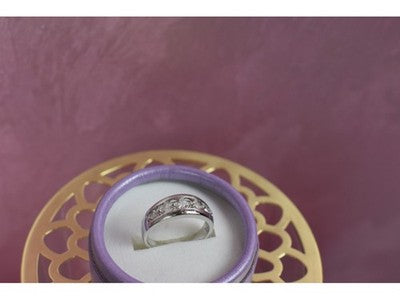 925 Sterling Silver CZ Band Ring Size 9.75