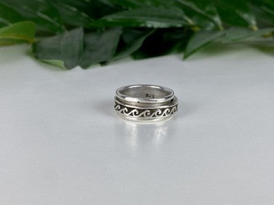 Vintage 925 Sterling Silver Spinner Band Ring Size 6.75