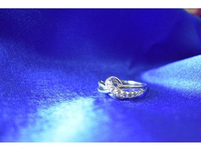 925 Sterling Silver White/Colorless Spinel Ring Size 6.5