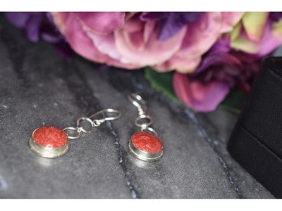 925 Sterling Silver Red Jasper Earrings