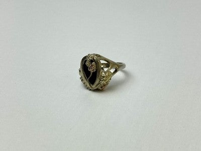 925 Sterling Silver Black Onyx Ring Size 6.5