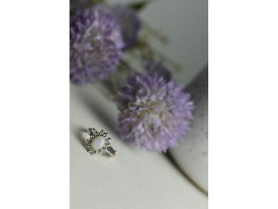 Vintage 925 Sterling Silver Opal & Quartz Ring Size 5.5