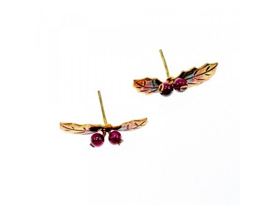 925 Sterling Silver Gold Plated Agate "Foliage" Earrings