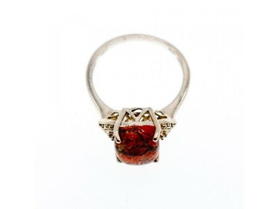 Vintage 925 Sterling Silver Jasper Ring Size 6.5