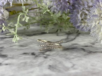 14K White Gold Diamonds Ring Size 8.5