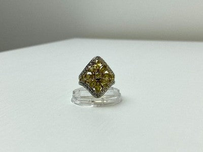 925 Sterling Silver Gold Plated Citrine Ring Size 5.5