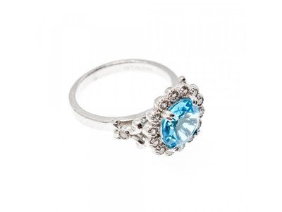 925 Sterling Silver CZ "Flower" Ring Size 10