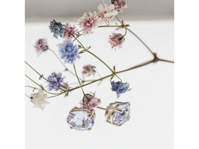 925 Sterling Silver Iolite Stud Earrings