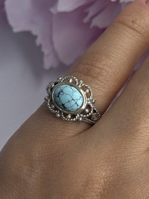 Vintage 925 Sterling Silver Turquoise Ring Size 5