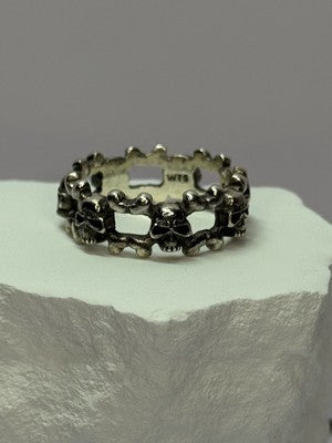 925 Sterling Silver Skull Ring Size 10.5